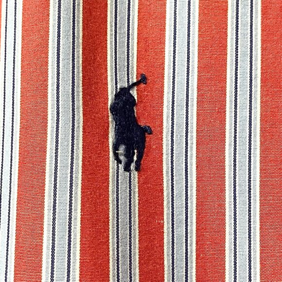 Ralph Lauren XL Blake Mens Red & White Striped Short Sleeve Button-Down Shirt - Picture 3 of 8